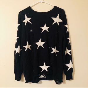 Forever 21 Distressed star sweater